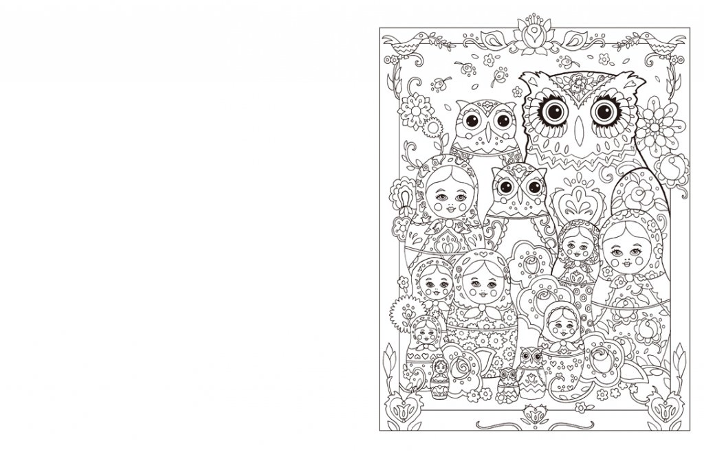 フクロウ塗り絵 マール社 フクロウ塗り絵 マール社